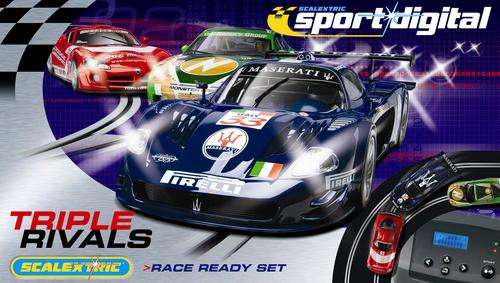 Scalextric Set with 4 Cards and Sport digital