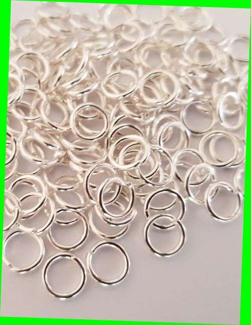 100 Silvertone Jump rings - 8mm
