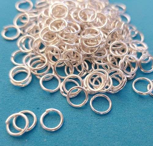 100 x 6mm Silver Tone Jump Rings