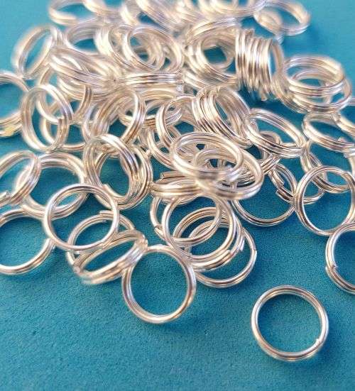 100 x 8mm Silver Tone Split Rings