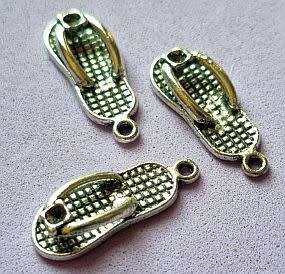 Tibetan Silver Flip Flop Charms  9x23mm - Each