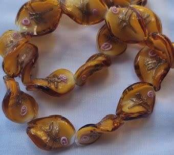 *Clearance Sale*1Pc x (+/-20mm) Brown, Twisted Lampwork Glass  Beads - Each