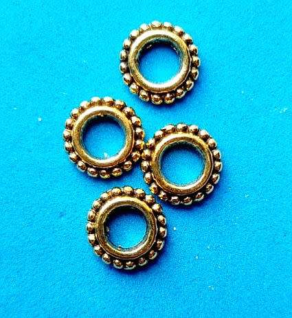 *Clearance Sale*20pc x 7.5mm Tibetan Style Gold Tone  Spacers - Hole 3.5mm