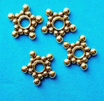 20pc x 9mm Star Tibetan Style Gold Tone  Spacers