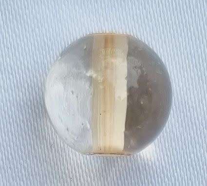 *Clearance Sale*1Pc x 10mm,  Round Clear Glass Bead / Cream Core - Each