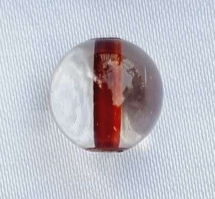 *Clearance Sale*1Pc x 10mm,  Round Clear Glass Bead / Brown Core - Each