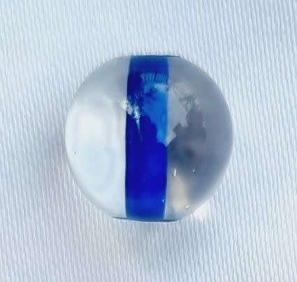 *Clearance Sale*1Pc x 10mm,  Round Clear Glass Bead / Dark Blue Core - Each