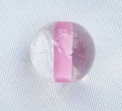 *Clearance Sale*1Pc x 10mm,  Round Clear Glass Bead / Light Pink Core - Each