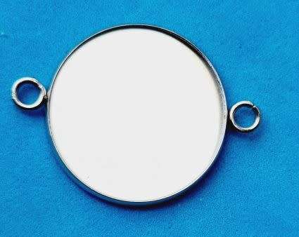 *Clearance Sale* DIY ***1pc Stainless Steel / Round / Connector / Cabochon Settings / Tray