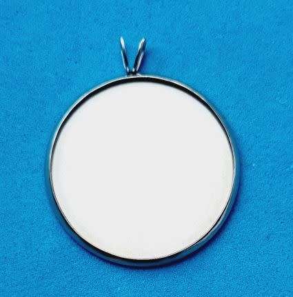 *Clearance Sale* DIY ***1pc Stainless Steel / Round / Pendant / Cabochon Settings / Tray : 25mm