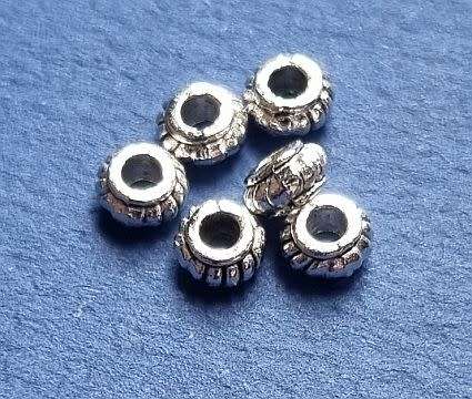 20pc x (4x2mm)  Antique Silver Tibetan  Spacers