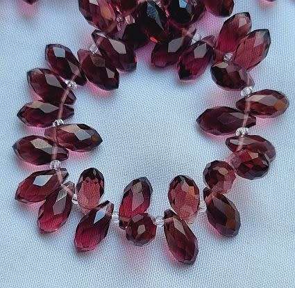 *Clearance Sale*10 pc Purple Teardrop Faceted Glass Beads  12x6mm - Top