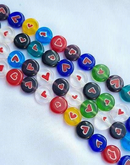 15pc x 10mm Mixed Flat Round Handmade Millefiori  Glass Beads  - 1 Pack