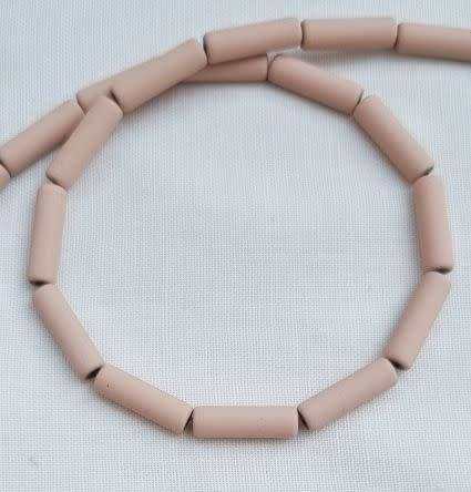 *Clearance Sale*10pc x (13x4mm) Cream Painted Non-magnetic Synthetic Hematite Beads