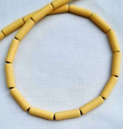 *Clearance Sale*10pc x (13x4mm) Light Yellow Painted Non-magnetic Synthetic Hematite Beads