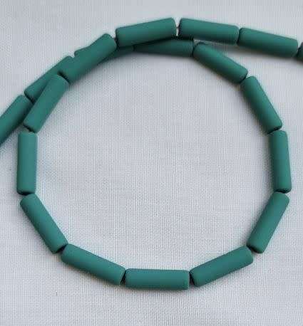 *Clearance Sale*10pc x (13x4mm) Green Painted Non-magnetic Synthetic Hematite Beads