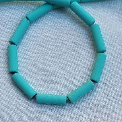 *Clearance Sale*10pc x (13x4mm)  Turquoise Painted Non-magnetic Synthetic Hematite Beads