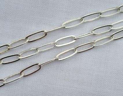 1m Silver Tone  Chain, Link Sizes 9x3mm