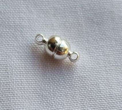 1pc Magnetic Clasp,  Silver Tone  , 11x5mm - Each