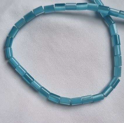 *Clearance Sale*20pc Blue Tube Cat`s Eye Beads (+/-6x4mm)