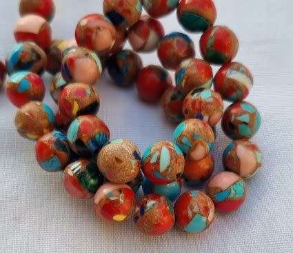 *Clearance Sale*12Pc x 8mm  Synthetic Shoushan  / Round Beads