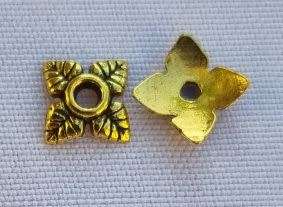 *Clearance Sale *10pc, 7mm  Tibetan Style Antique Gold Tone Bead Caps
