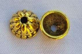 *Clearance Sale *10pc, 8mm  Tibetan Style Antique Gold Tone Bead Caps