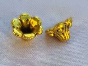 10pc, 10mm  Tibetan Style Antique Gold Tone Bead Caps