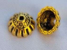 *Clearance Sale *10pc, 10mm  Tibetan Style Antique Gold Tone Bead Caps