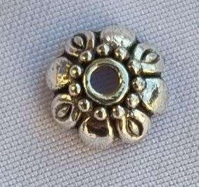 10pc, 9.5mm  Tibetan Style Antique Silver Tone Bead Caps