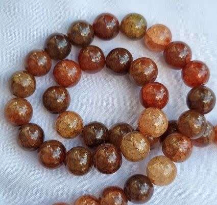 *Clearance Sale*1 Strand   (10mm)  Brown Crackle Glass Beads (+/- 40pcs)