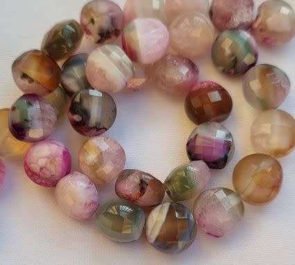 1 Strand (+/-10mm) Pink / Multi Color  / Natural / Agate/ Faceted /Dyed Beads +/- 36pcs