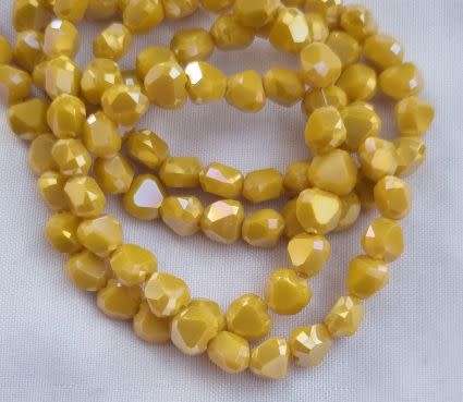 *Clearance Sale*20pc (6mm)   Yellow   / Opaque / Electroplated / Faceted Glass Beads