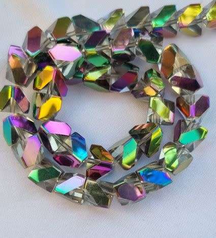 *Clearance Sale*10pc (11mm) Clear / Electroplated Glass Beads