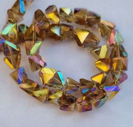 *Clearance Sale*10pc (8mm) Yellow / Electroplated Glass Beads