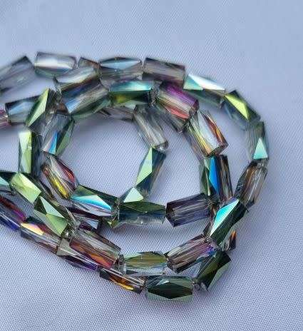 *Clearance Sale*10pc (8x4mm) Multi Color/ Column / Electroplated Glass Beads