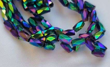 *Clearance Sale*20pc (5x3mm) Purple/ Green / Multi Color  / Column / Electroplate