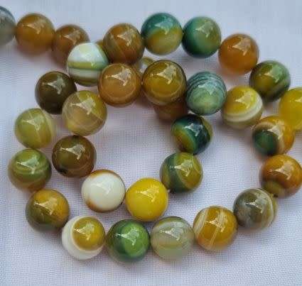 *Clearance Sale*12pc  +/- 10mm  Natural / Agate/ Green/ Yellow/ Multi Color/ Round Beads