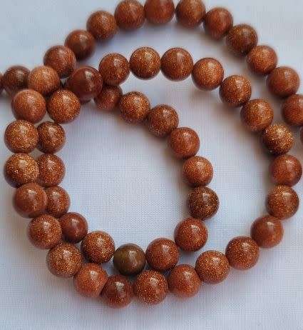 1 Strand (+/-6mm) Synthetic Goldstone Beads / Round (+/-62pcs per strand)