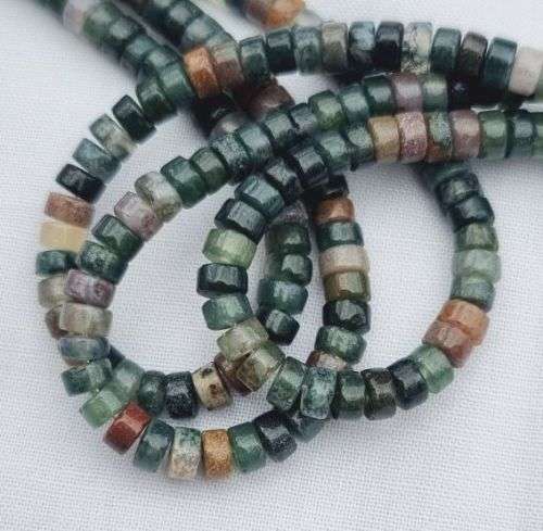1 Strand  (4.5x2.5mm)  / Natural / Indian Agate /  Heishi   Beads +/- 150pcs (Strand +/- 40cm)