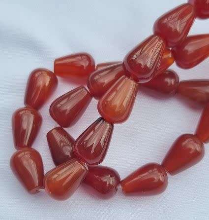 *Clearance Sale*1 Strand  (+/-14mm) Natural Carnelian/Red Agate / Teardrop  Beads