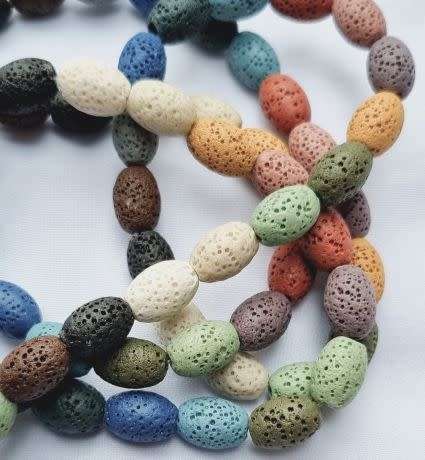 *Clearance Sale*1 Strand x (12x9mm) Natural / Lava /Dyed /Multi Color /Oval/Beads