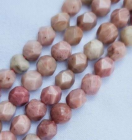 *Clearance Sale*1  Strand  +/-6mm   Natural / Rhodonite / Faceted /  Beads +-/