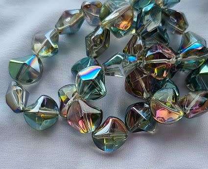 *Clearance Sale*10pc  (13mm) Multi Color / Electroplate Glass Beads