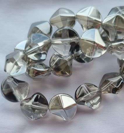 *Clearance Sale*10pc  (13mm) Smoky / Electroplate Glass Beads