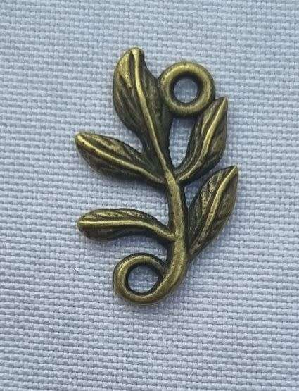 *Clearance Sale*1pc x (15mm)  Leaf Antique Bronze  Tibetan Style Connector