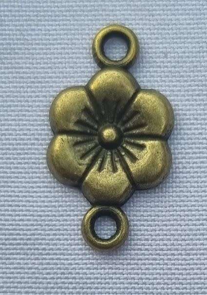*Clearance Sale*1pc x (18mm) Flower  Antique Bronze  Tibetan Style Connector