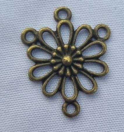 *Clearance Sale*1pc x (23x24mm) Flower /   Antique Bronze  Tibetan Style Connector
