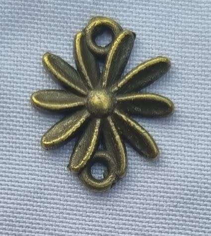 *Clearance Sale*1pc x (15mm) Flower / Daisy  Antique Bronze   Tibetan Style Connector