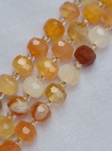 *Clearance Sale*1 Strand (+/- 8x6mm) Natural /Carnelian/ Rondelle Beads +/- 22pcs